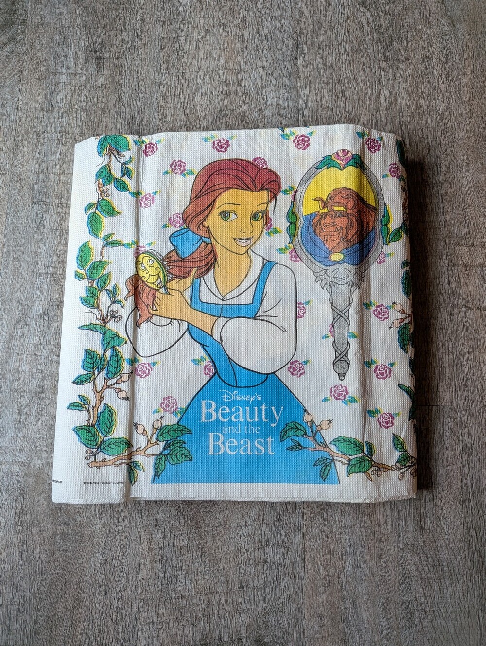 Vintage 1991 Disney's Beauty And The Beast Party Tablecloth